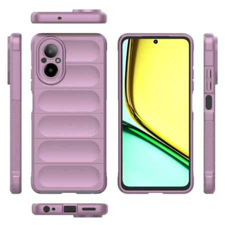 Husa pentru Realme C67, Antisoc, Margini Striatii, Design Minimalist, Purple