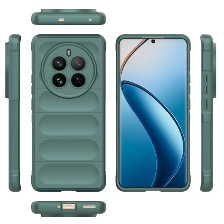 Husa pentru Realme 12 Pro / 12 Pro Plus, Antisoc, Margini cu Striatii, Design Minimalist, Green