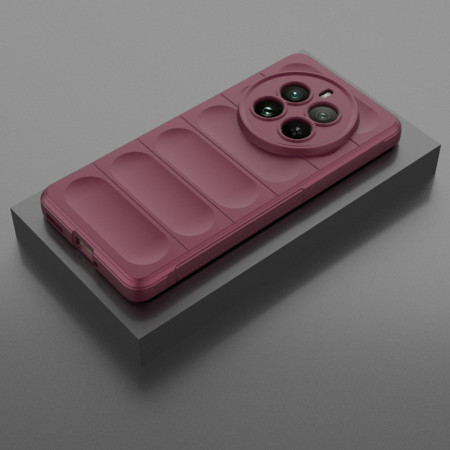Husa pentru Realme 12 Pro / 12 Pro Plus, Antisoc, Margini cu Striatii, Design Minimalist, Bordeaux