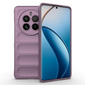 Husa pentru Realme 12 Pro / 12 Pro Plus, Antisoc, Margini cu Striatii, Design Minimalist, Purple