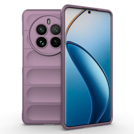 Husa pentru Realme 12 Pro / 12 Pro Plus, Antisoc, Margini cu Striatii, Design Minimalist, Purple