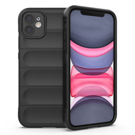 Husa pentru iPhone 11, Antisoc, Margini cu Striatii, Design Minimalist, Black