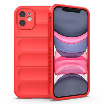 Husa pentru iPhone 11, Antisoc, Margini cu Striatii, Design Minimalist, Red