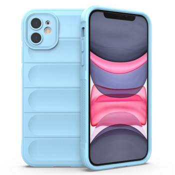 Husa pentru iPhone 11, Antisoc, Margini cu Striatii, Design Minimalist, Bleu