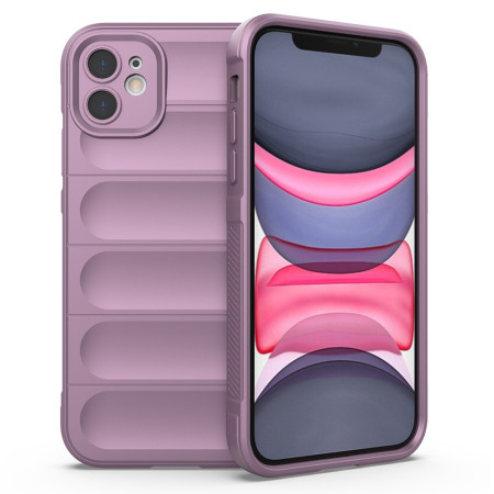 Husa pentru iPhone 11, Antisoc, Margini cu Striatii, Design Minimalist, Purple