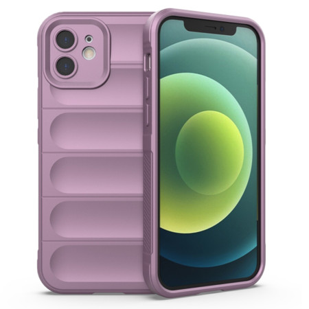 Husa pentru iPhone 12, Antisoc, Margini cu Striatii, Design Minimalist, Purple