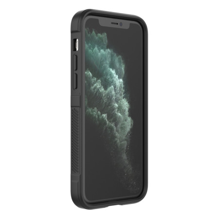 Husa pentru iPhone 11 Pro, Antisoc, Margini cu Striatii, Design Minimalist, Black