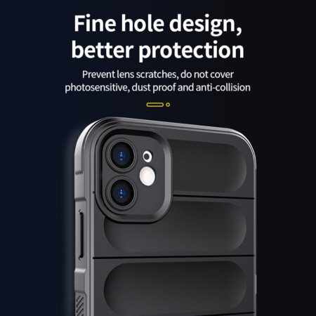 Husa pentru iPhone 11 Pro, Antisoc, Margini cu Striatii, Design Minimalist, Black