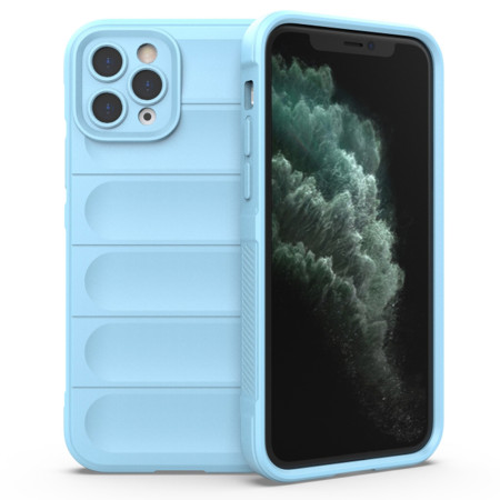 Husa pentru iPhone 11 Pro, Antisoc, Margini cu Striatii, Design Minimalist, Bleu