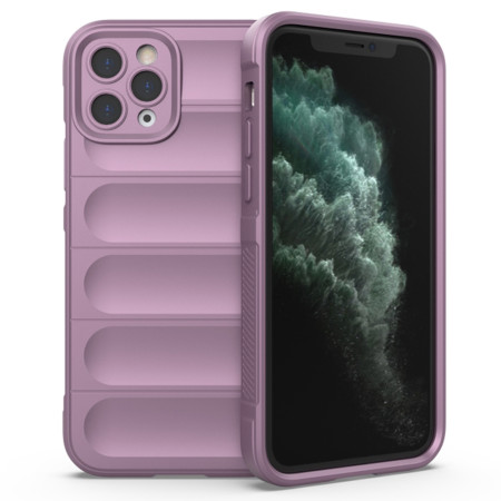 Husa pentru iPhone 11 Pro Max, Antisoc, Margini cu Striatii, Design Minimalist, Purple