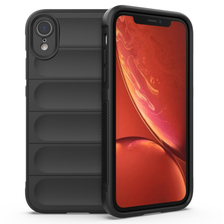 Husa pentru iPhone XR, Antisoc, Margini cu Striatii, Design Minimalist, Black