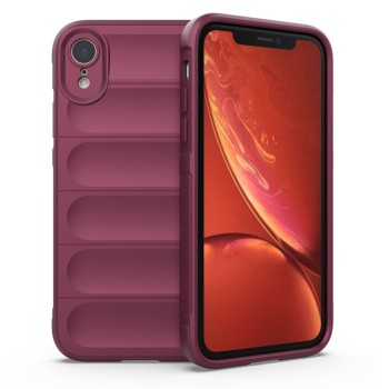 Husa pentru iPhone XR, Antisoc, Margini cu Striatii, Design Minimalist, Bordeaux