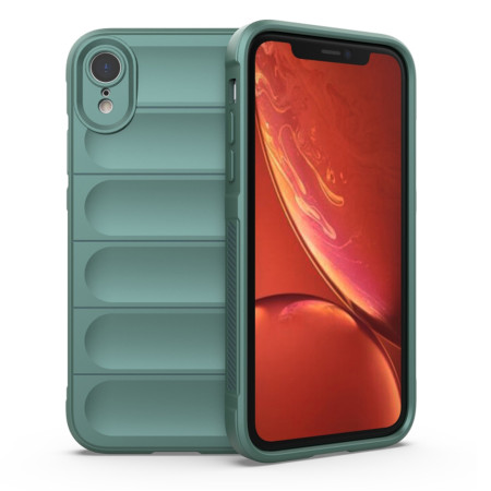 Husa pentru iPhone XR, Antisoc, Margini cu Striatii, Design Minimalist, Green