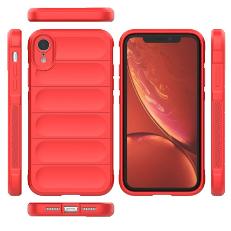 Husa pentru iPhone XR, Antisoc, Margini cu Striatii, Design Minimalist, Red