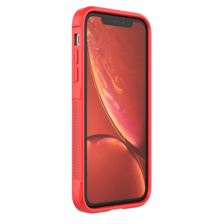 Husa pentru iPhone XR, Antisoc, Margini cu Striatii, Design Minimalist, Red