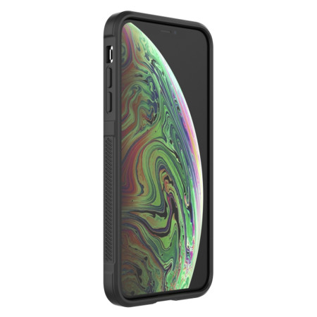 Husa pentru iPhone XS Max, Antisoc, Margini cu Striatii, Design Minimalist, Black