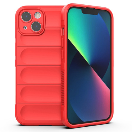 Husa pentru iPhone 13, Antisoc, Margini cu Striatii, Design Minimalist, Red