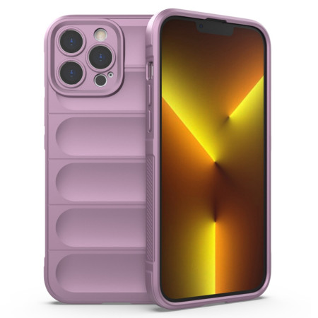 Husa pentru iPhone 13 Pro, Antisoc, Margini cu Striatii, Design Minimalist, Purple