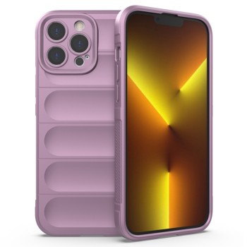 Husa pentru iPhone 13 Pro Max, Antisoc, Margini cu Striatii, Design Minimalist, Purple