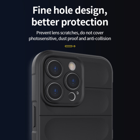 Husa pentru iPhone 14, Antisoc, Margini cu Striatii, Design Minimalist, Black