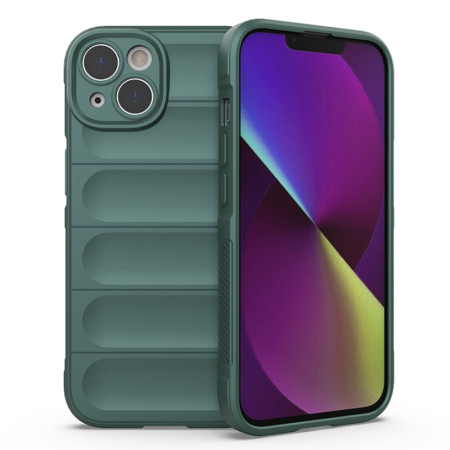 Husa pentru iPhone 14 Plus, Antisoc, Margini cu Striatii, Design Minimalist, Green