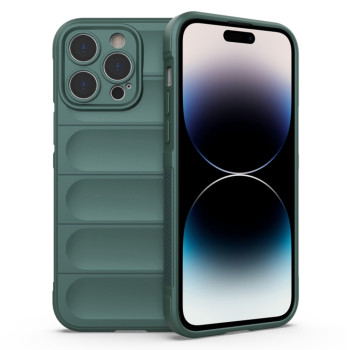 Husa pentru iPhone 14 Pro, Antisoc, Margini cu Striatii, Design Minimalist, Green