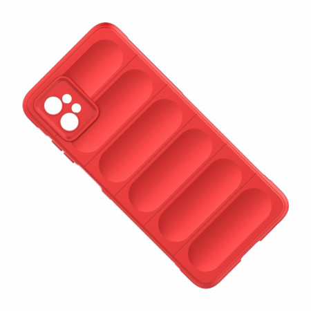 Husa pentru Motorola Moto G32, Antisoc, Margini cu Striatii, Design Minimalist, Red