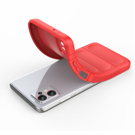 Husa pentru Motorola Moto G32, Antisoc, Margini cu Striatii, Design Minimalist, Red