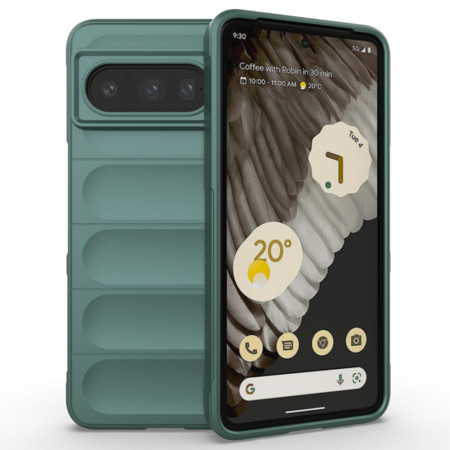 Husa pentru Google Pixel 8 Pro, Antisoc, Margini cu Striatii, Design Minimalist, Green