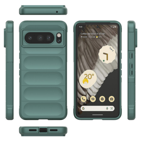 Husa pentru Google Pixel 8 Pro, Antisoc, Margini cu Striatii, Design Minimalist, Green