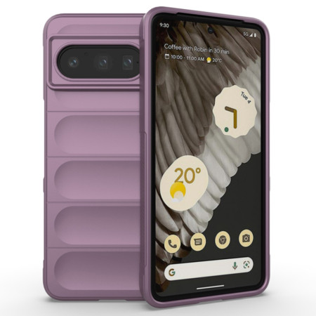 Husa pentru Google Pixel 8 Pro, Antisoc, Margini cu Striatii, Design Minimalist, Purple