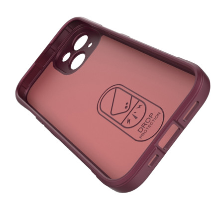 Husa pentru iPhone 15, Antisoc, Margini cu Striatii, Design Minimalist, Bordeaux