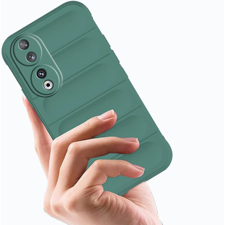 Husa pentru Honor 90, Antisoc, Margini cu Striatii, Design Minimalist, Green
