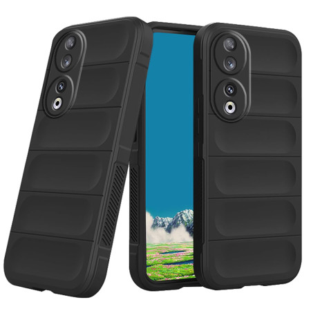 Husa pentru Honor 90, Antisoc, Margini cu Striatii, Design Minimalist, Black
