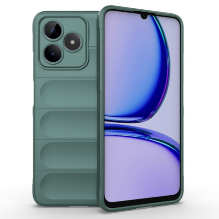Husa pentru Realme C53, Antisoc, Margini cu Striatii, Design Minimalist, Green