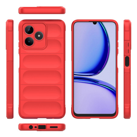 Husa pentru Realme C53, Antisoc, Margini cu Striatii, Design Minimalist, Red