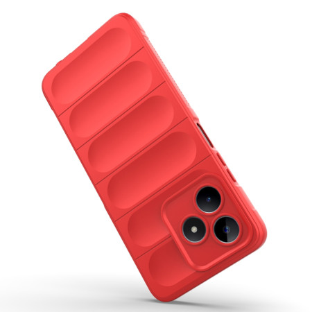 Husa pentru Realme C53, Antisoc, Margini cu Striatii, Design Minimalist, Red