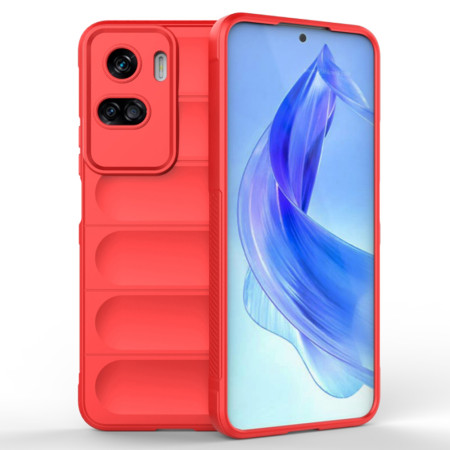 Husa pentru Honor 90 Lite, Antisoc, Margini cu Striatii, Design Minimalist, Red