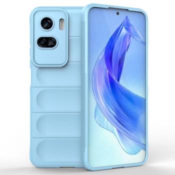 Husa pentru Honor 90 Lite, Antisoc, Margini cu Striatii, Design Minimalist, Bleu
