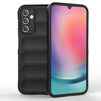 Husa pentru Samsung Galaxy A25 5G, Antisoc, Margini cu Striatii, Design Minimalist, Black