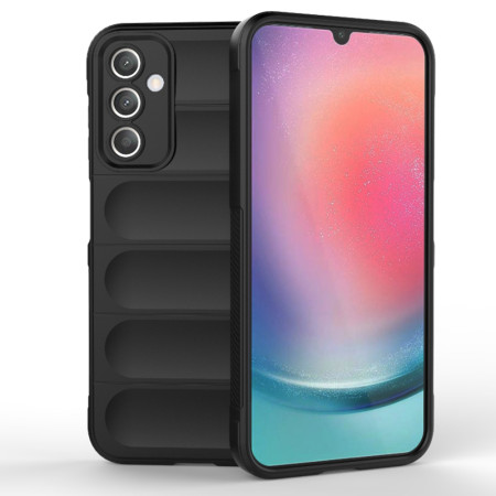 Husa pentru Samsung Galaxy A25 5G, Antisoc, Margini cu Striatii, Design Minimalist, Black