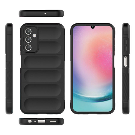 Husa pentru Samsung Galaxy A25 5G, Antisoc, Margini cu Striatii, Design Minimalist, Black