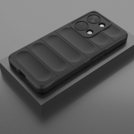 Husa pentru OnePlus Nord 3, Antisoc, Margini cu Striatii, Design Minimalist, Black