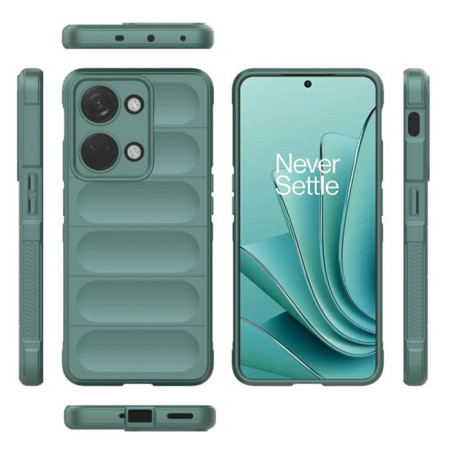 Husa pentru OnePlus Nord 3, Antisoc, Margini cu Striatii, Design Minimalist, Green