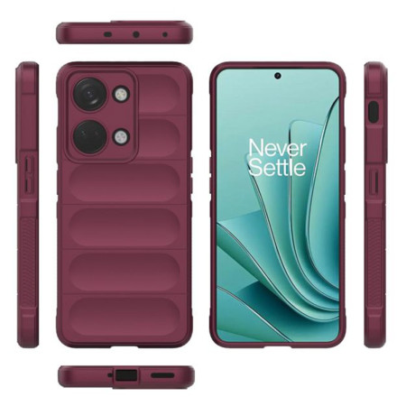 Husa pentru OnePlus Nord 3, Antisoc, Margini cu Striatii, Design Minimalist, Bordeaux