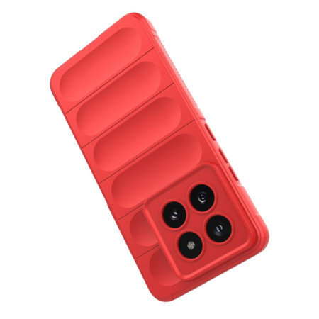 Husa pentru Xiaomi 14 Pro, Antisoc, Margini cu Striatii, Design Minimalist, Red
