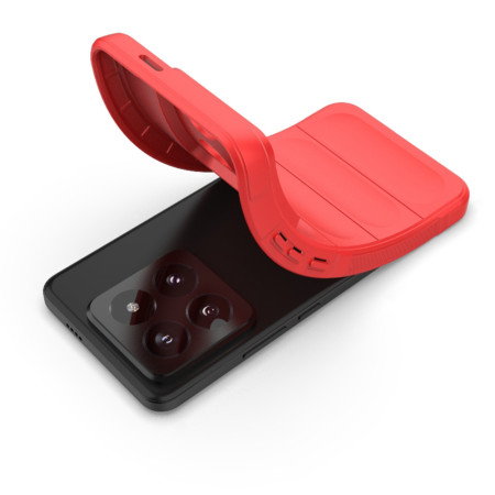 Husa pentru Xiaomi 14 Pro, Antisoc, Margini cu Striatii, Design Minimalist, Red