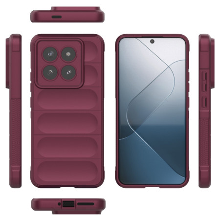 Husa pentru Xiaomi 14 Pro, Antisoc, Margini cu Striatii, Design Minimalist, Bordeaux