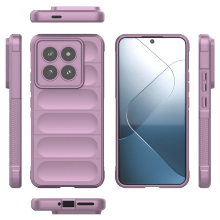 Husa pentru Xiaomi 14 Pro, Antisoc, Margini cu Striatii, Design Minimalist, Purple