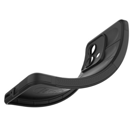 Husa pentru Motorola Edge 40 Neo, Antisoc, Margini cu Striatii, Design Minimalist, Black